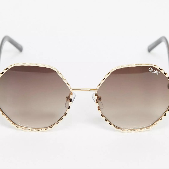 NWT Quay “BREEZE IN” round, gold frame/brown faded lens Sunglasses - Picture 10 of 10